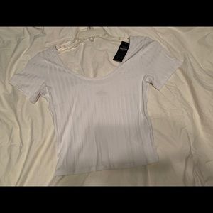 White short sleeve crop top from Hollister